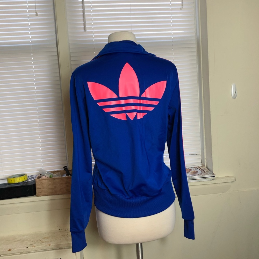 Blue Pink Adidas Originals Tracksuit Zip Up Jacket